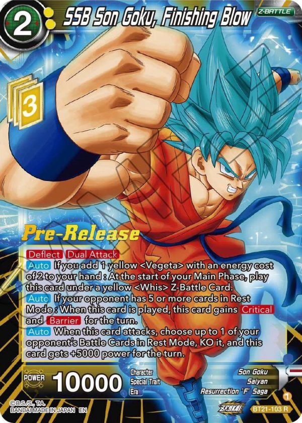 SSB Son Goku, Finishing Blow (BT21-103) [Wild Resurgence Pre-Release Cards] Online now