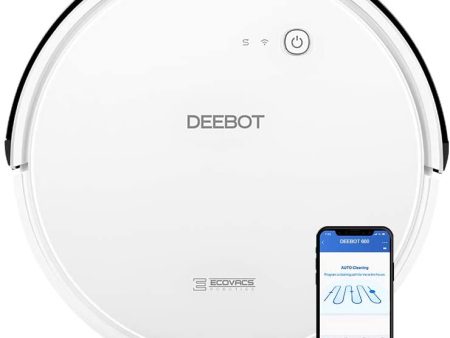 ECOVACS DEEBOT 600 Robotic Vacuum Cleaner, White - Refurbished For Discount