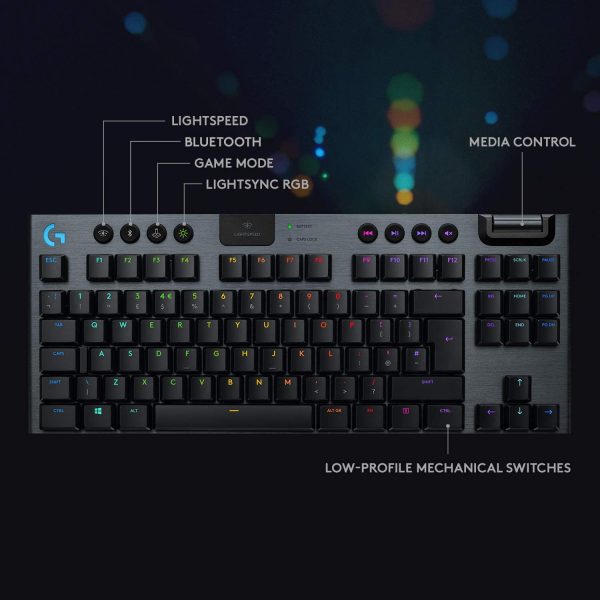 Logitech G915 TKL Tenkeyless LIGHTSPEED Wireless RGB Gaming Keyboard GL Tactile - Seller Refurbished Online Hot Sale