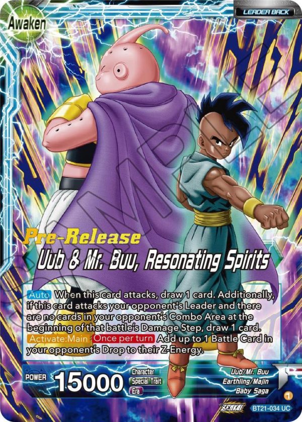 Uub    Uub & Mr. Buu, Resonating Spirits (BT21-034) [Wild Resurgence Pre-Release Cards] For Cheap