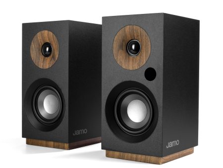 Jamo S 801PM Powered Bluetooth Bookshelf Speaker Pair Black- Certified Refurbished For Discount