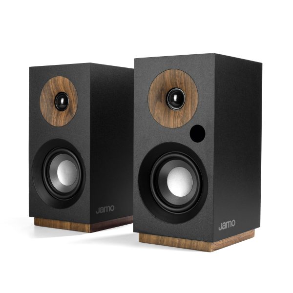 Jamo S 801PM Powered Bluetooth Bookshelf Speaker Pair Black- Certified Refurbished For Discount