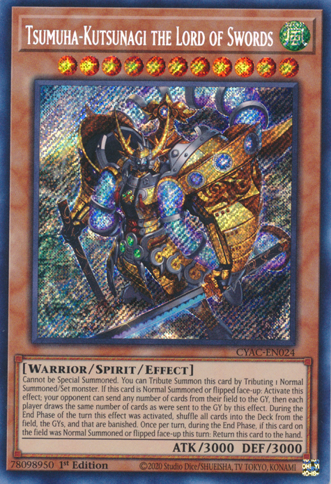 Tsumuha-Kutsunagi the Lord of Swords [CYAC-EN024] Secret Rare on Sale