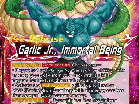 Garlic Jr.    Garlic Jr., Immortal Being (BT21-002) [Wild Resurgence Pre-Release Cards] Online Sale