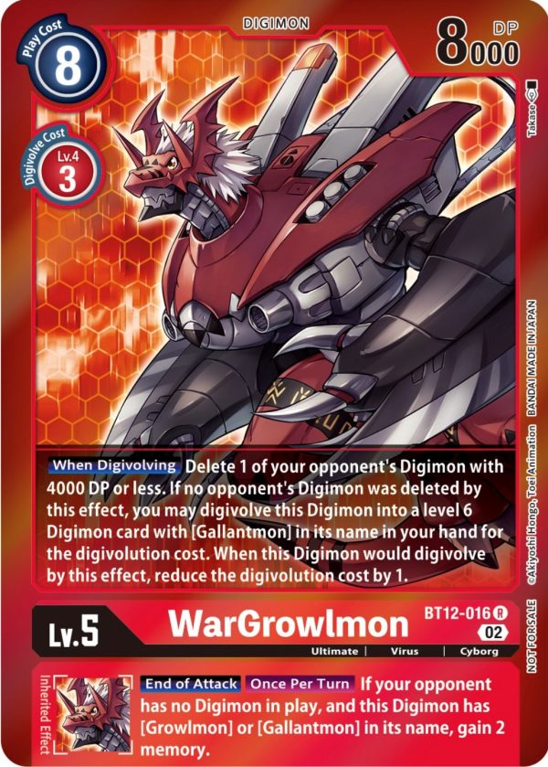 WarGrowlmon [BT12-016] (Tamer Party -Special-) [Across Time Promos] For Sale