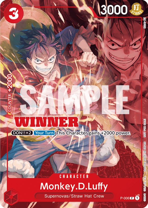 Monkey.D.Luffy (P-006) (Winner Pack Vol. 1) [One Piece Promotion Cards] For Cheap