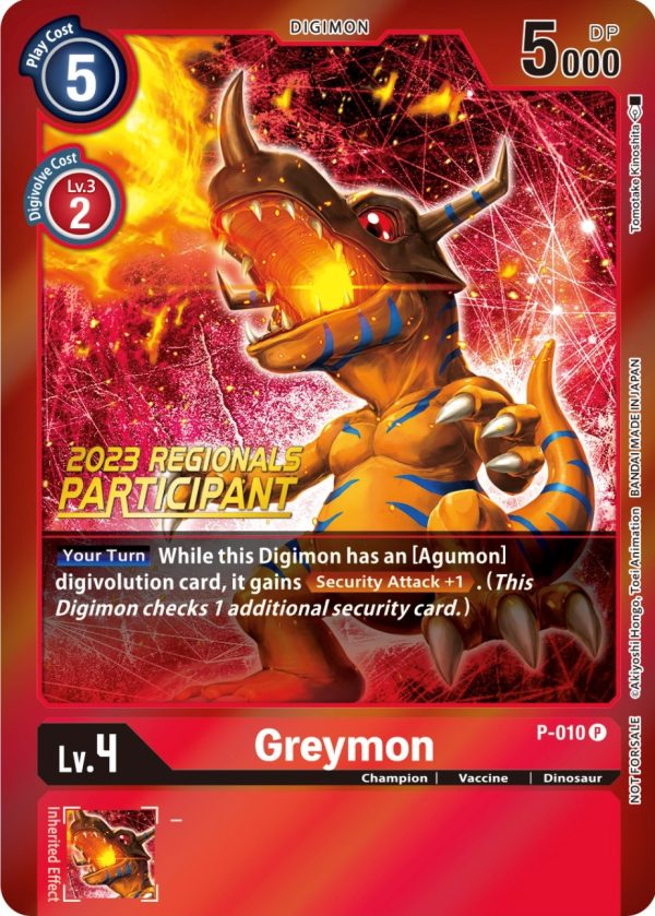 Greymon [P-010] (2023 Regionals Participant) [Promotional Cards] Sale