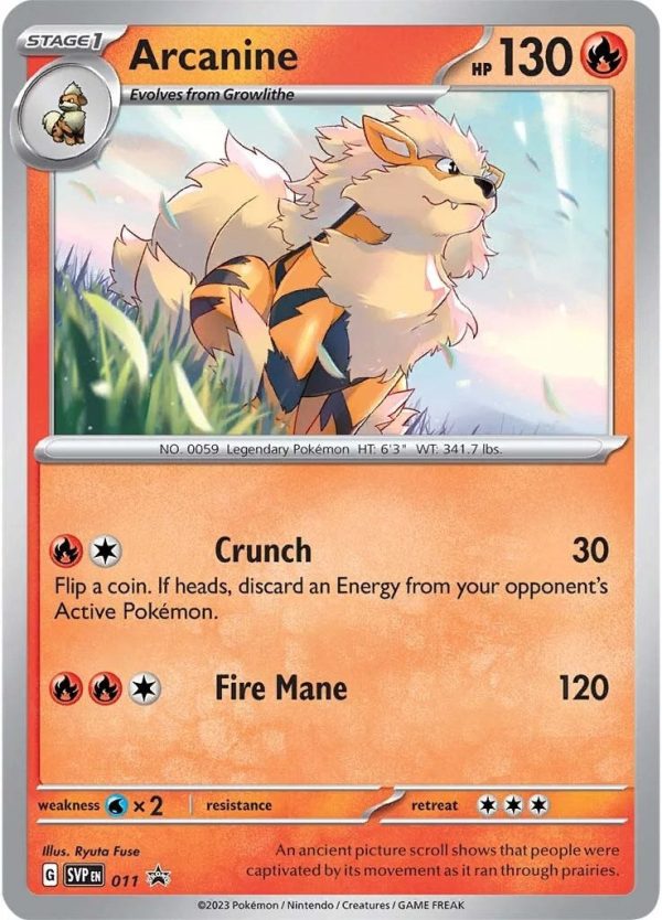 Arcanine (011) [Scarlet & Violet: Black Star Promos] on Sale