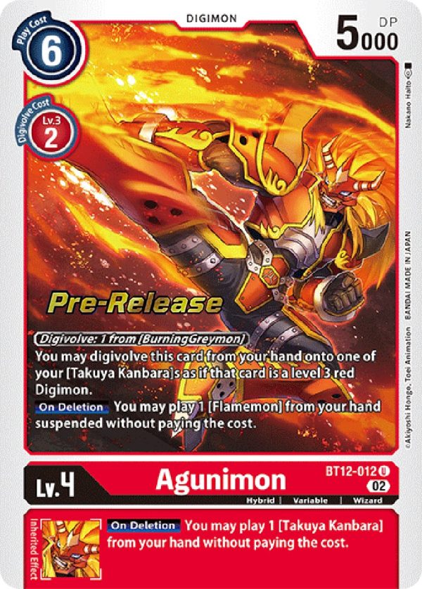 Agunimon [BT12-012] [Across Time Pre-Release Cards] Fashion