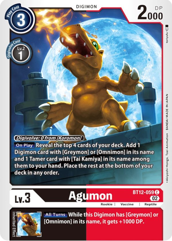 Agumon [BT12-059] [Across Time] on Sale