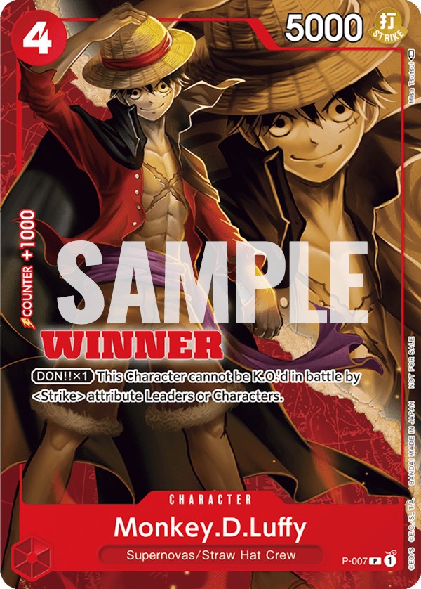 Monkey.D.Luffy (P-007) (Winner Pack Vol. 1) [One Piece Promotion Cards] For Cheap